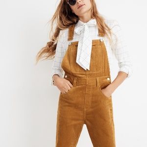 Madewell corduroy straight-leg overalls, S